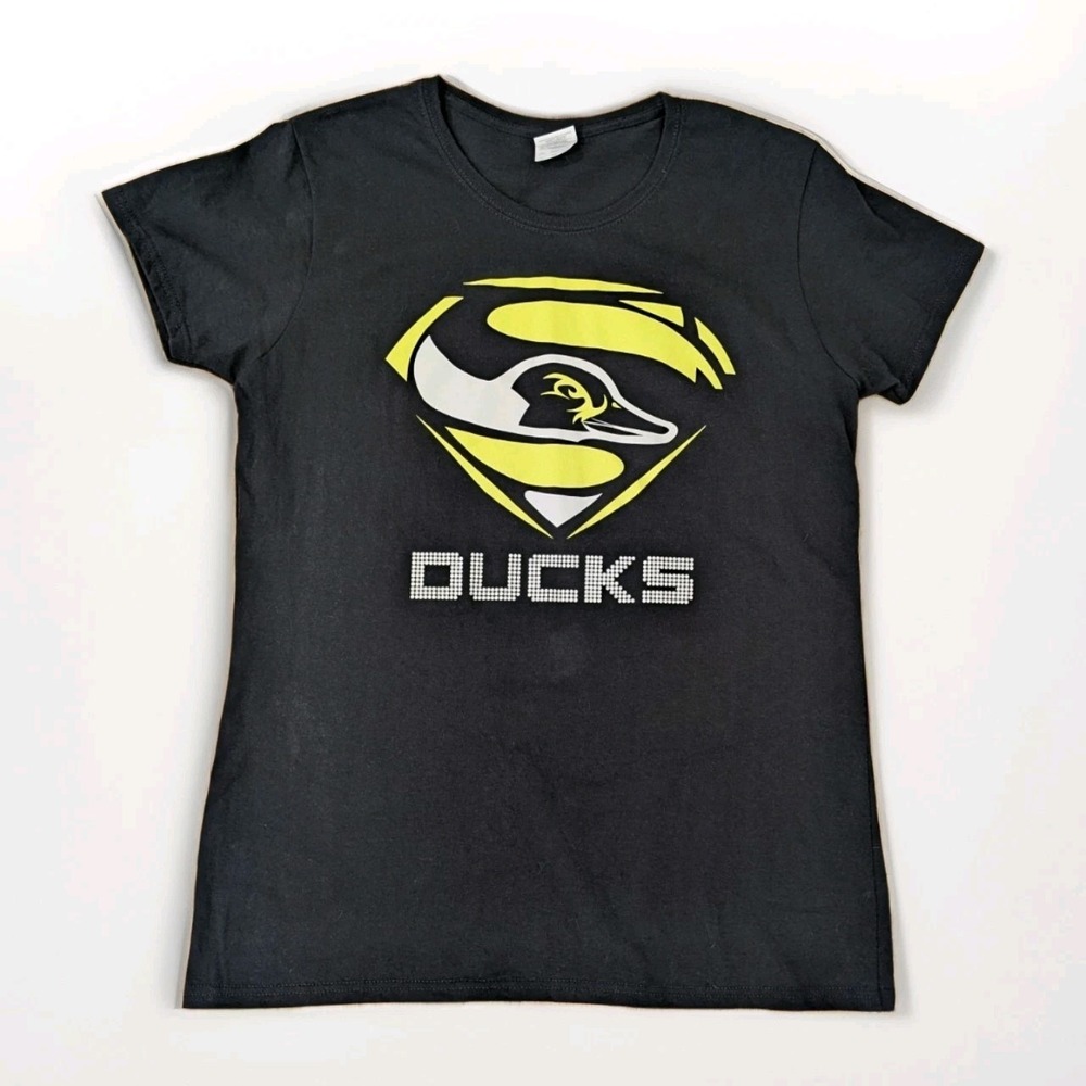 Oregon Ducks "Super Duck" Shield Graphic T-Shirt Women's Large RARE U of O